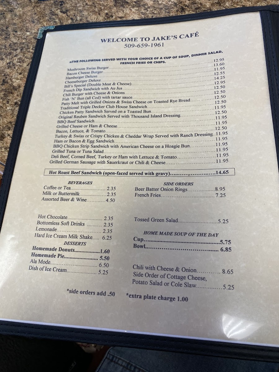 Jake's Cafe Menu - Image 4