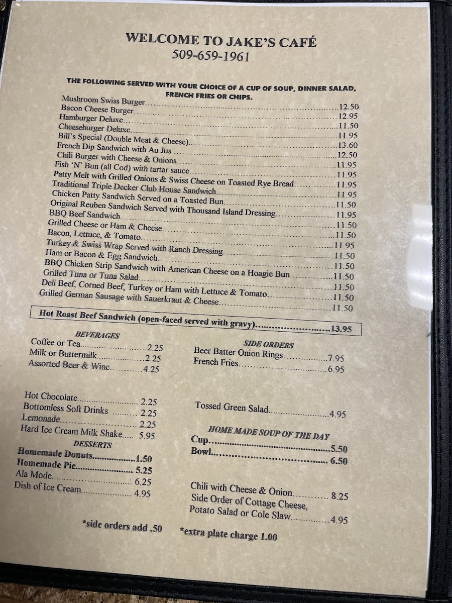 Jake's Cafe Menu - Image 5